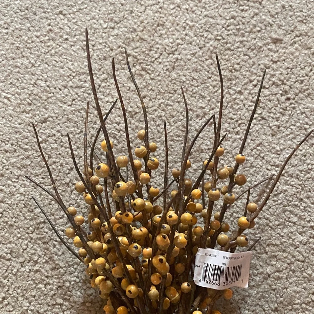 Yellow Berry Artificial Floral Spray